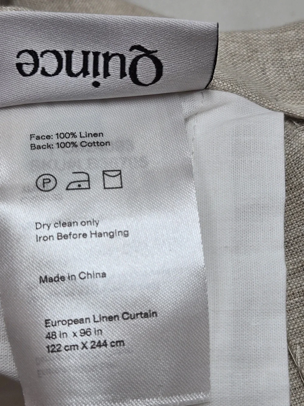NWT QUINCE Set Of 2 48x84 European Linen Curtains Flax 9997